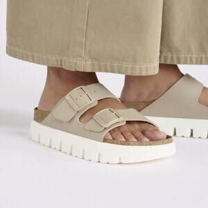 Arizona Chunky Platform Birkenstocks in Sandcastle Sz 40